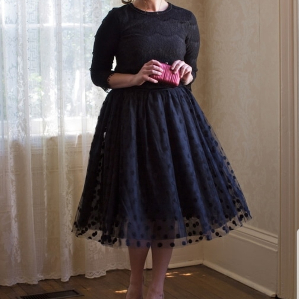 Black Polka Dot Tulle Skirt